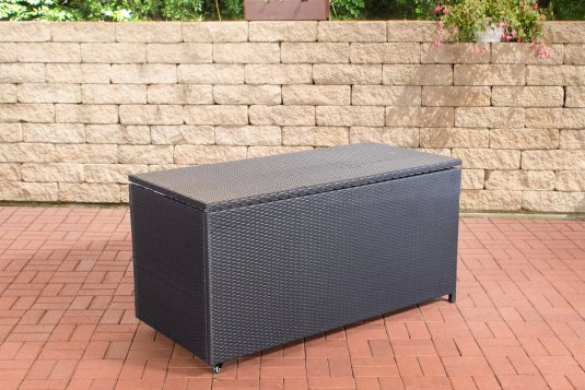 Skrzynia na poduszki ogrodowa z technorattanu CZARNA