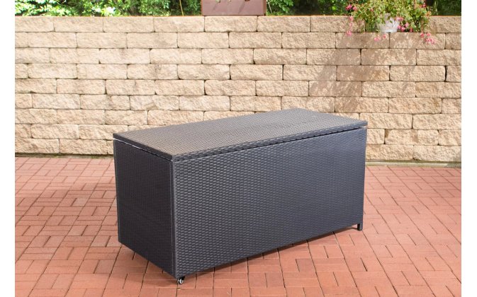 Skrzynia na poduszki ogrodowa z technorattanu CZARNA