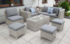 Jasnoszary zestaw narożny na taras z technorattnu MUSCAT