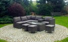 Meble ogrodowe narożne na taras z technorattnu MUSCAT brązowoszary