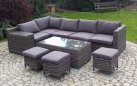 Meble ogrodowe narożne na taras z technorattnu MUSCAT brązowoszary