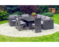 Zestaw ogrodowy modułowy technorattan z krzesłami i stołem