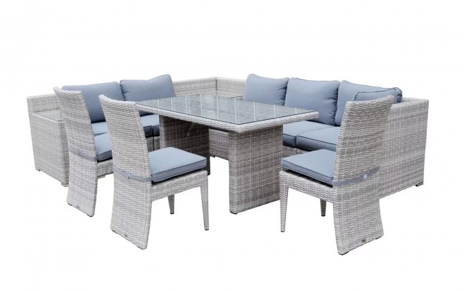 Zestaw ogrodowy modułowy technorattan z krzesłami i stołem