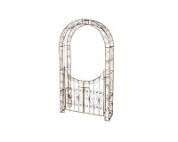 łuk różany z bramką z metaloplastyki retro SELVA brązowy antyczny