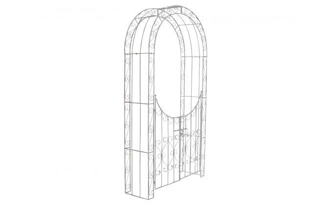 łuk różany z bramką z metaloplastyki retro SELVA brąz metaliczny