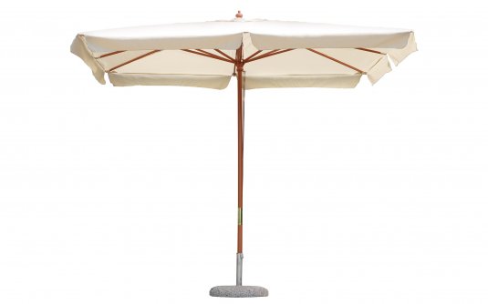 Parasol ogrodowy z nogą drewnianą centralną STANDARD 3x3 m poszycie kremowe