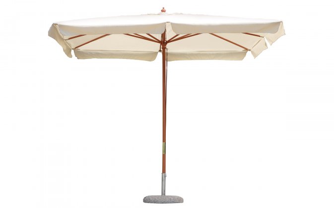 Parasol ogrodowy z nogą drewnianą centralną STANDARD 3x3 m poszycie kremowe