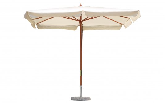 Parasol ogrodowy z nogą drewnianą centralną STANDARD 3x4 m poszycie kremowe