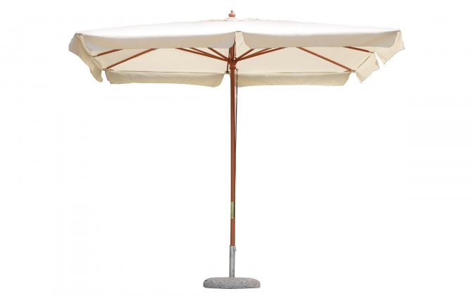 Parasol ogrodowy z nogą drewnianą centralną STANDARD 3x4 m poszycie kremowe