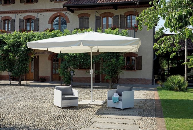 Duży parasol ogrodowy 4x4 m KRABI biały