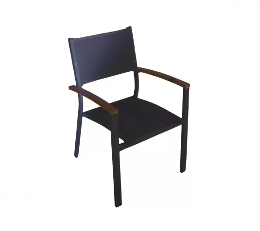 aluminiowe czarne krzesło obiadowe ogrodowe 