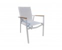 fotel ogrodowy biały podłokietniki kompozyt tekstylina aluminium