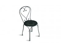 Czarne krzesło metalowe retro ocynkowane metaloplastyka STRESA