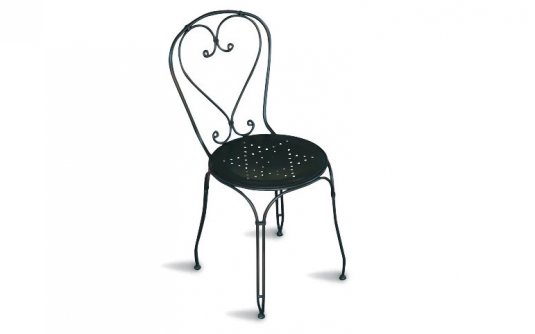 Czarne krzesło metalowe retro ocynkowane metaloplastyka STRESA Czarne krzesło metalowe retro ocynkowane metaloplastyka STRESA