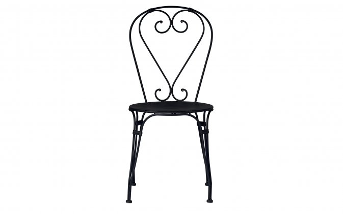 Czarne krzesło metalowe retro ocynkowane metaloplastyka STRESA