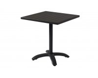 Kwadratowy stolik bistro 70x70 cm aluminiowy antracyt noga centralna CALYPSO