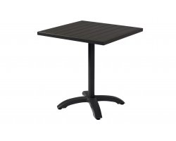 Kwadratowy stolik bistro 70x70 cm aluminiowy antracyt noga centralna CALYPSO