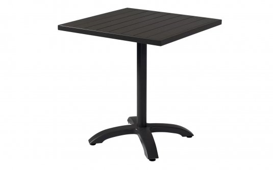 Kwadratowy stolik bistro 70x70 cm aluminiowy antracyt noga centralna CALYPSO