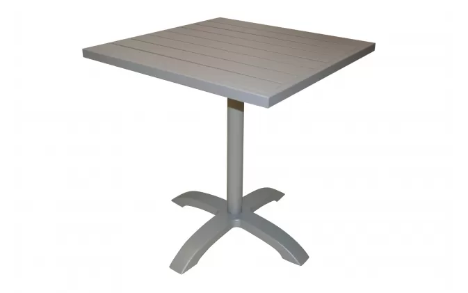 Szary aluminiowy stolik bistro kawiarniany 70x70 cm