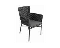 Krzesło obiadowe ogrodowe sztaplowane BOLOGNA aluminium grafitowe szare pasy