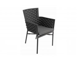 Krzesło obiadowe ogrodowe sztaplowane BOLOGNA aluminium grafitowe szare pasy