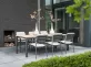 Aluimniowy stół ogrodowy 220x95 cm GOA z nogami aluminiowymi ciemnoszarymi i blatem teak
