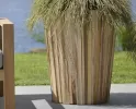 Donica ogrodowa z drewna teakowego okragła 58 cm