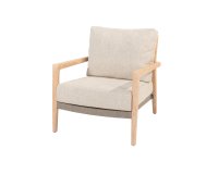 Fotel wypoczynkowy ze szczotkowanego drewna JULIA  4SO poduszki taupe
