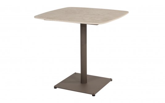 Stół kwadratowy z blatem ceramicznym VEROMNT noga brązowa