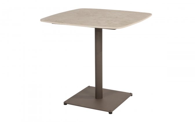 Stół kwadratowy z blatem ceramicznym VEROMNT noga brązowa