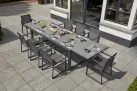 ekskluzywny rozkłdany stół PRIMAVERA 220 do 340 cm blat ceramiczny nogi ciemnoszare krzesło Primavera Stack