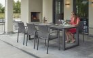 ekskluzywny rozkłdany stół PRIMAVERA 220 do 340 cm blat ceramiczny nogi ciemnoszare krzesło SENSE