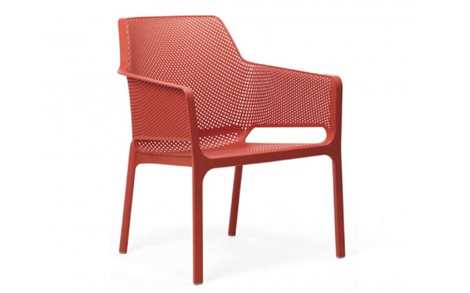 fotel na taras polipropylen nardi czerwony