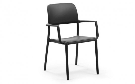 Kształtowane krzesło ogrodowe z polipropylenu z podłokietnikami riva nardi kolor antracyt Kształtowane krzesło ogrodowe z polipropylenu z podłokietnikami riva nardi kolor antracyt