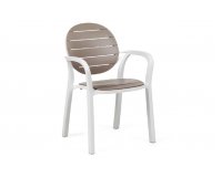 Fotel PALMA Nardi biały / siedzisko TAUPE
