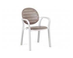 Fotel PALMA Nardi biały / siedzisko TAUPE