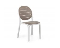 Krzesło ERICA Nardi białe z beżowym siedziskiem