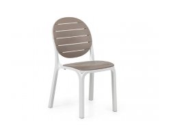 Krzesło ERICA Nardi białe z beżowym siedziskiem