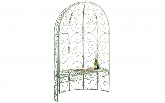 ZIELONY ANTYCZNY półpawilon z ławką metalowy retro na rośliny pnące ZIELONY ANTYCZNY półpawilon z ławką metalowy retro na rośliny pnące