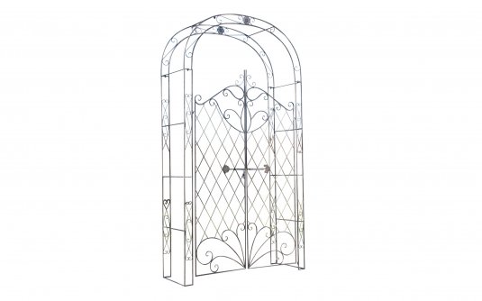 MELISA - Kolor brąz - pergola ogrodowa z bramką retro w kilku kolorach metalowy