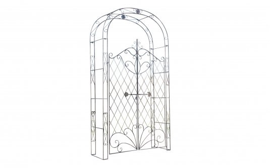 MELISA - Kolor brąz - pergola ogrodowa z bramką retro w kilku kolorach metalowy