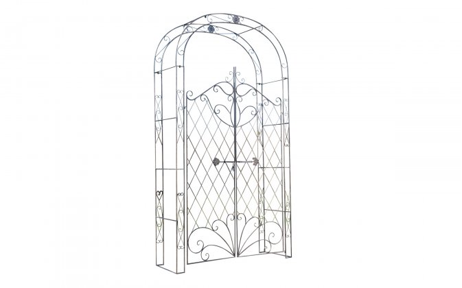 MELISA - Kolor brąz - pergola ogrodowa z bramką retro w kilku kolorach metalowy