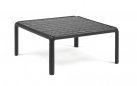 Stolik kwadratowy z kolekcji komodo nardi z blatem ze szkła hartowanego antracyt
