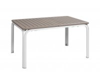 Rozkładany stół ogrodowy nardi ALLORO 140-210 blat tortora nogi białe