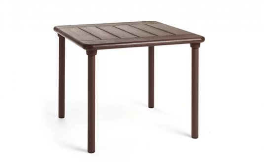 Kwadratowy stół ogrodowy MAESTRALE 90 Kawowy