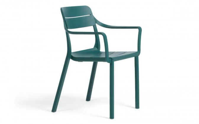 Krzesło sztaplowane ogrodowe z podłokietnikami nardi cassia kolor maya