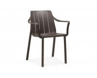 Krzesło ogrodowe TIBERINA Nardi kolor KAWOWY z podłokietnikami sztaplowane