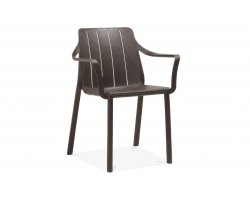Krzesło ogrodowe TIBERINA Nardi kolor KAWOWY z podłokietnikami sztaplowane