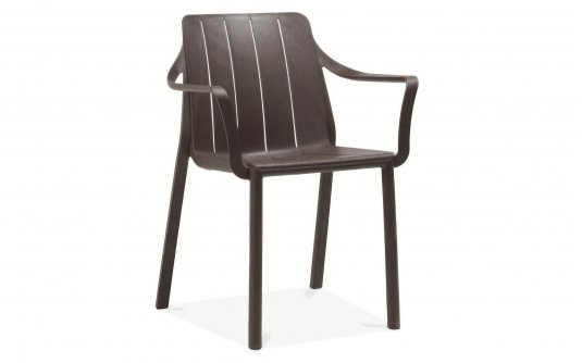 Krzesło ogrodowe TIBERINA Nardi kolor KAWOWY z podłokietnikami sztaplowane Krzesło ogrodowe TIBERINA Nardi kolor KAWOWY z podłokietnikami sztaplowane
