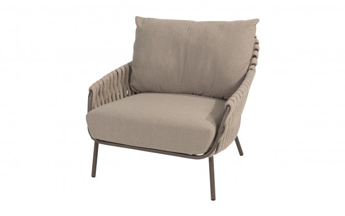 Lususowy wysoki fotel ogrodowy pasy brązowo-beżowa MONTERA 4SO